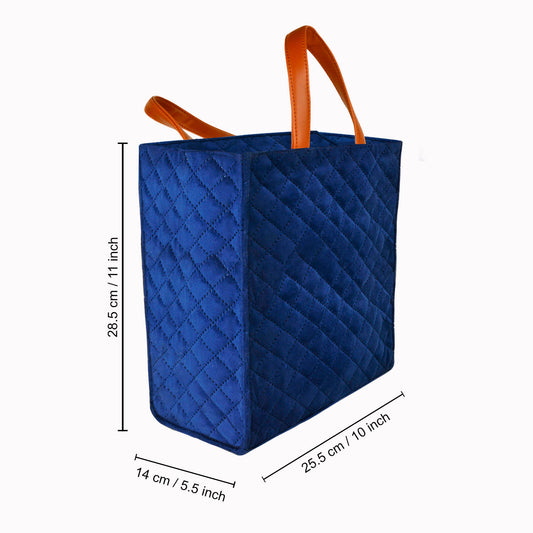Velvet Lunch Bag ( 25 x 14 x 28 cm , Blue, Waterproof ) - View 2
