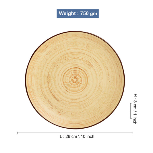 Hand Glazed Ceramic Earthy Swirl Dinner Plates (Brown, Set of 4, 10 inches) - View 2