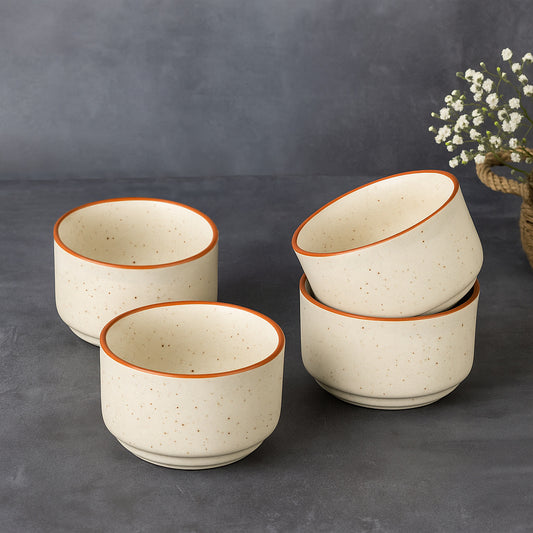 Ceramic Dip Bowls (50 ml , Off White , Set of 4) - View 2