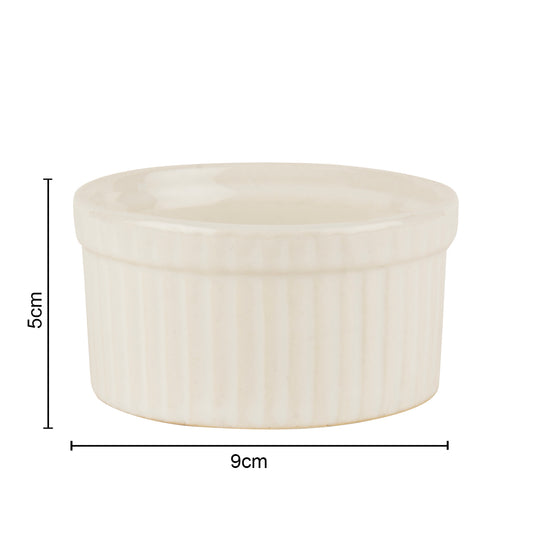 Studio Pottery Ceramic Dessert / Dip Bowls (150 ml each, Set of 2, White) - View 2