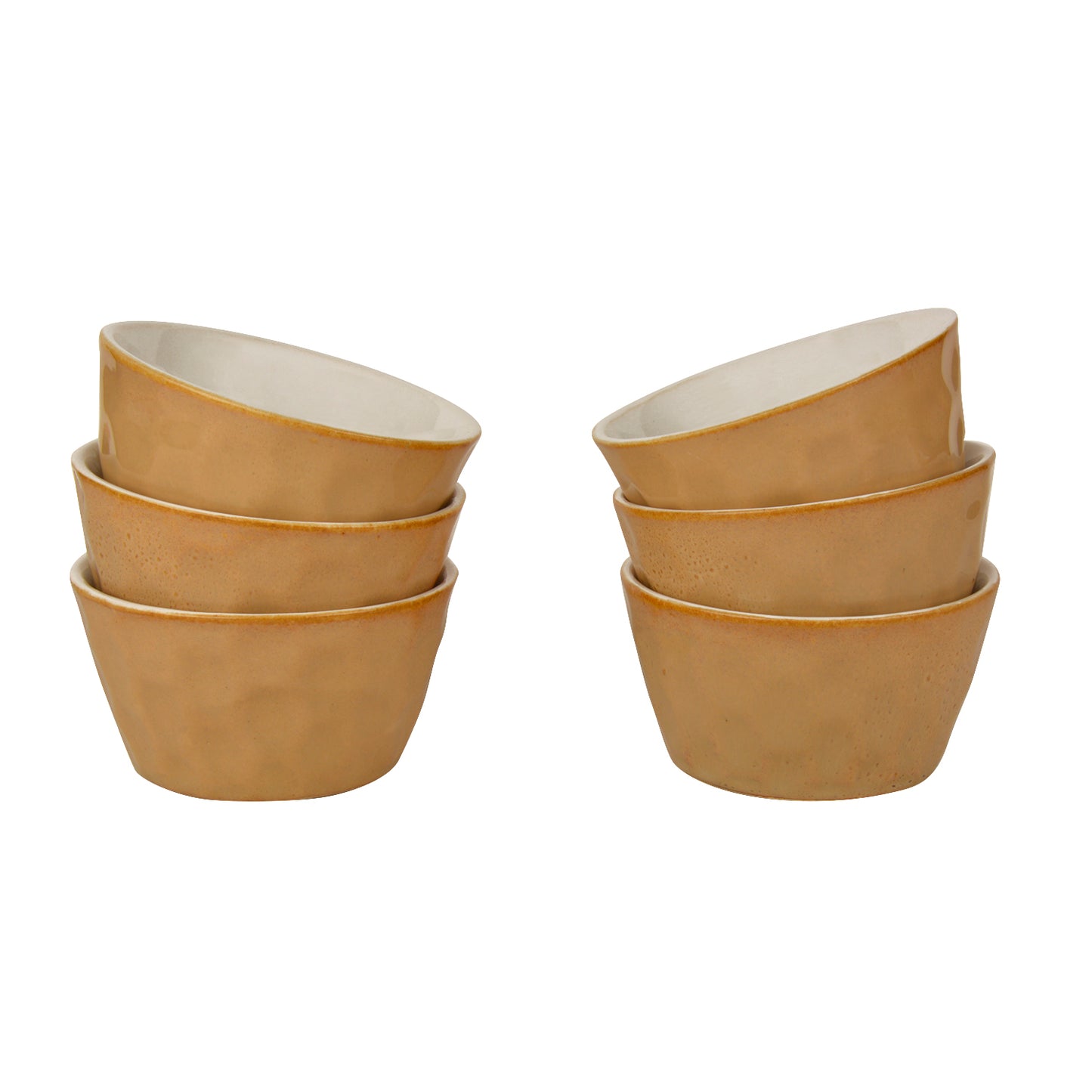 Handcrafted Ceramic Pudding Serving Set (Set of 7, Beige, 700 ml and 150 ml each ) - View 6