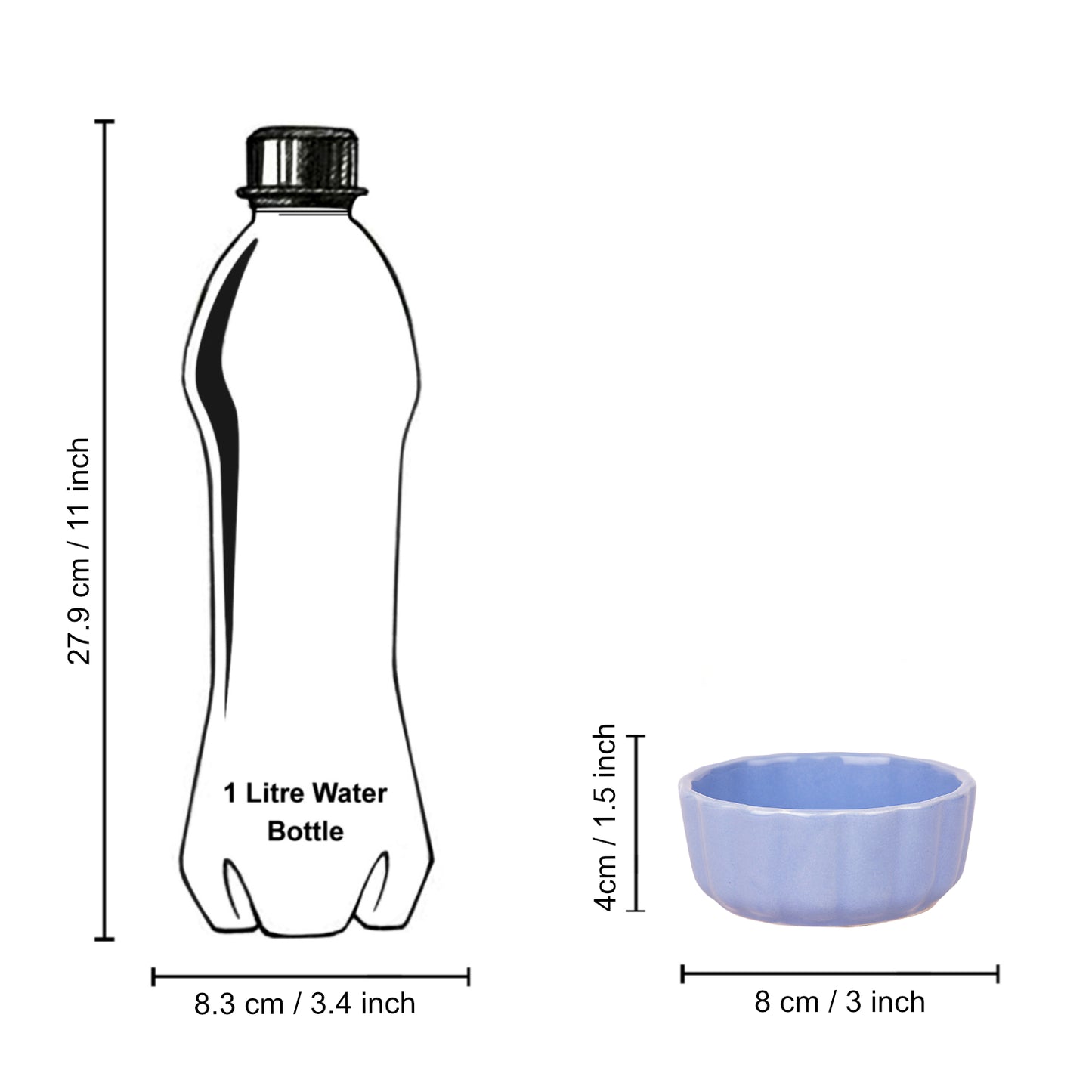 Hand Glazed Ceramic Dip Bowls (Set of 2, Pastel Purple, 100 ml each) - View 5