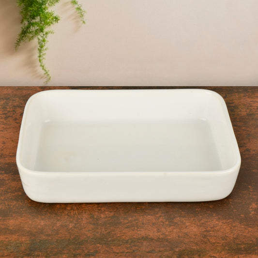 Ceramic Baking Dish ( L x B x H – 27 x 19 x 5.5 cm , White , 1500 ml) - View 2