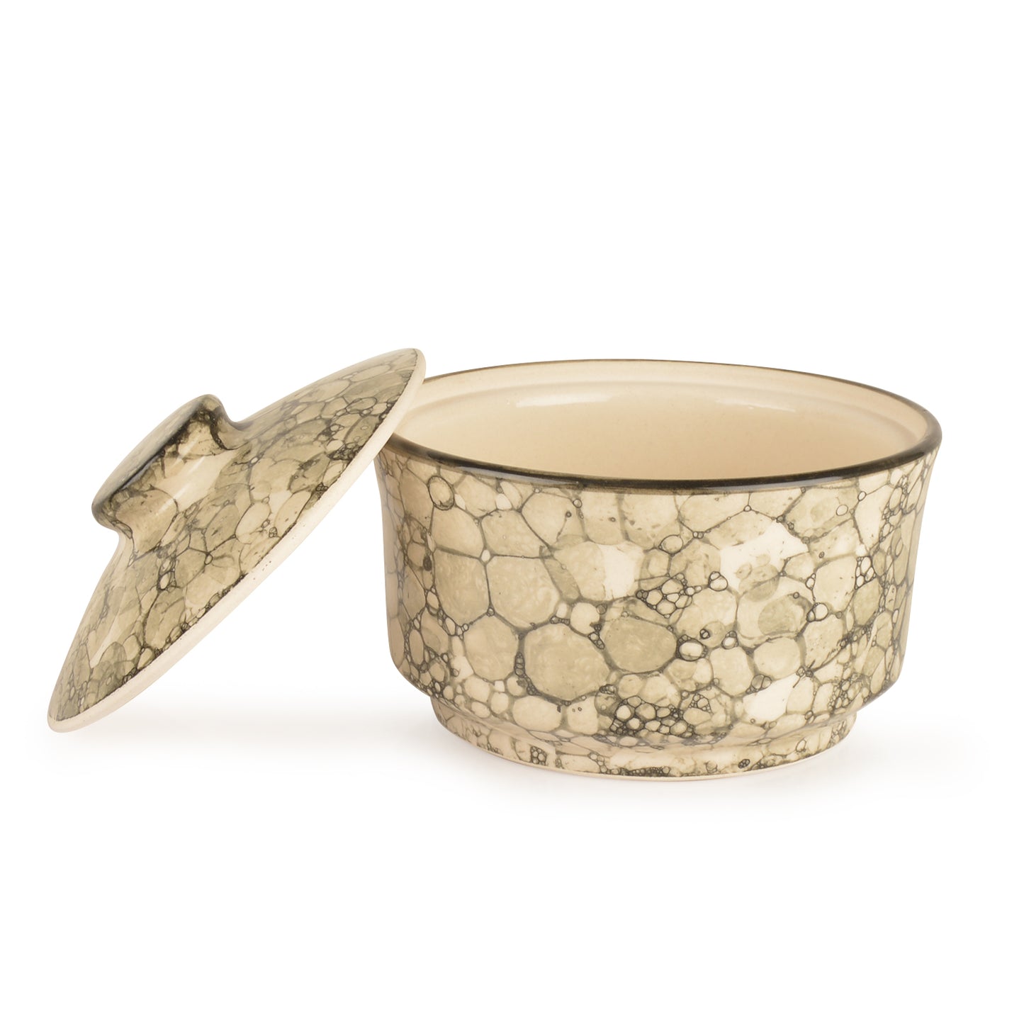 Studio Pottery Handpainted Ceramic Serving Donga with Lid Casserole Set (Set of 3, Grey Lustre) - View 7