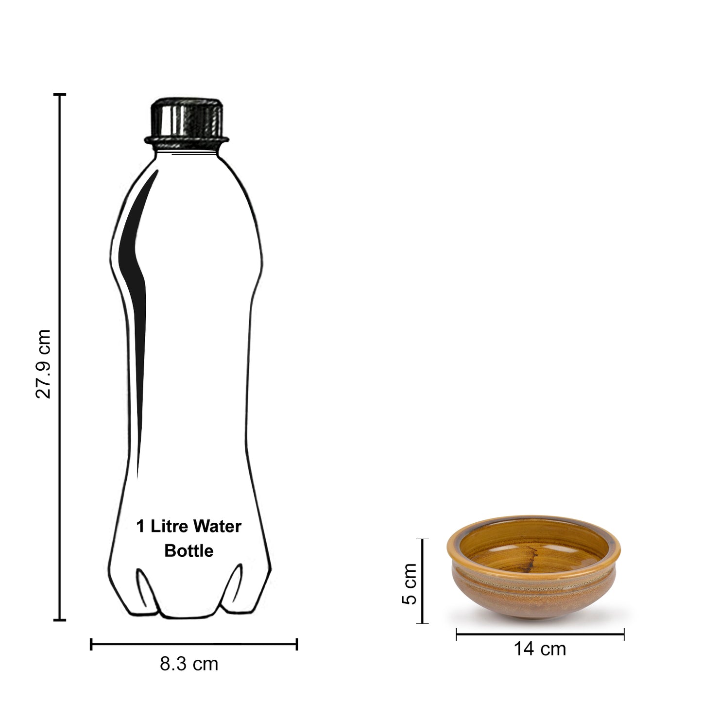Studio Pottery Ceramic Snack/Serving Bowls (Set of 2, Mustard Yellow) - View 6