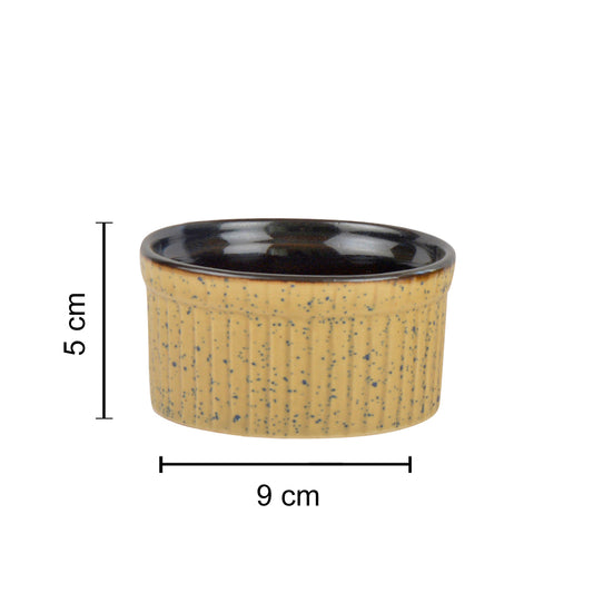 Studio Pottery Ceramic Dessert/Dip Bowls (Set of 2, Beige,Brown) - View 2