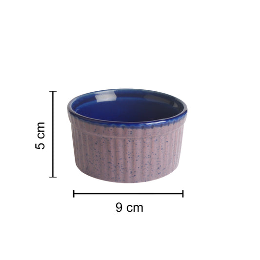 Studio Pottery Ceramic Dessert/Dip Bowls (Set of 2, Purple,Blue) - View 2