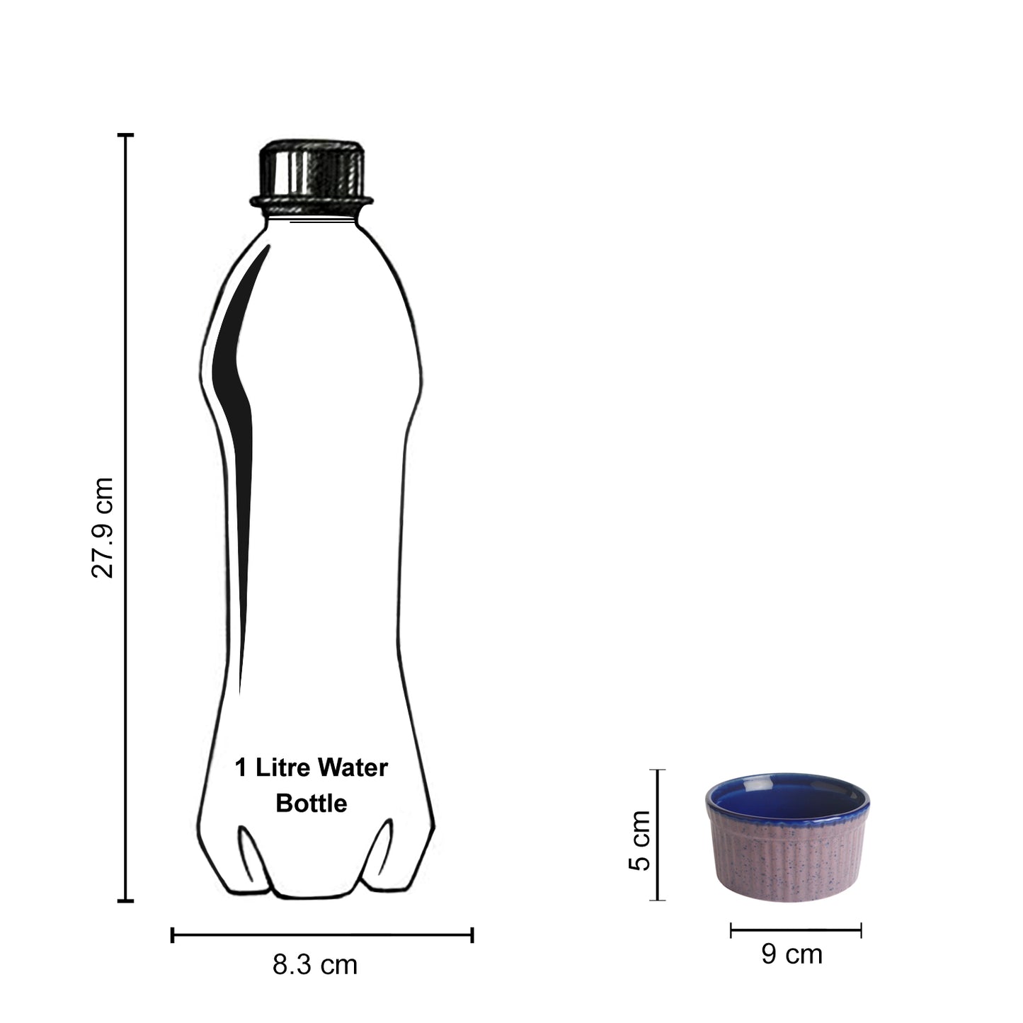 Studio Pottery Ceramic Dessert/Dip Bowls (Set of 2, Purple,Blue) - View 6