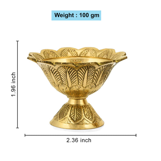 Brass Jyoti Pooja Diya (Diameter - 6 cm, Height - 5 cm, 100 gm) - View 2