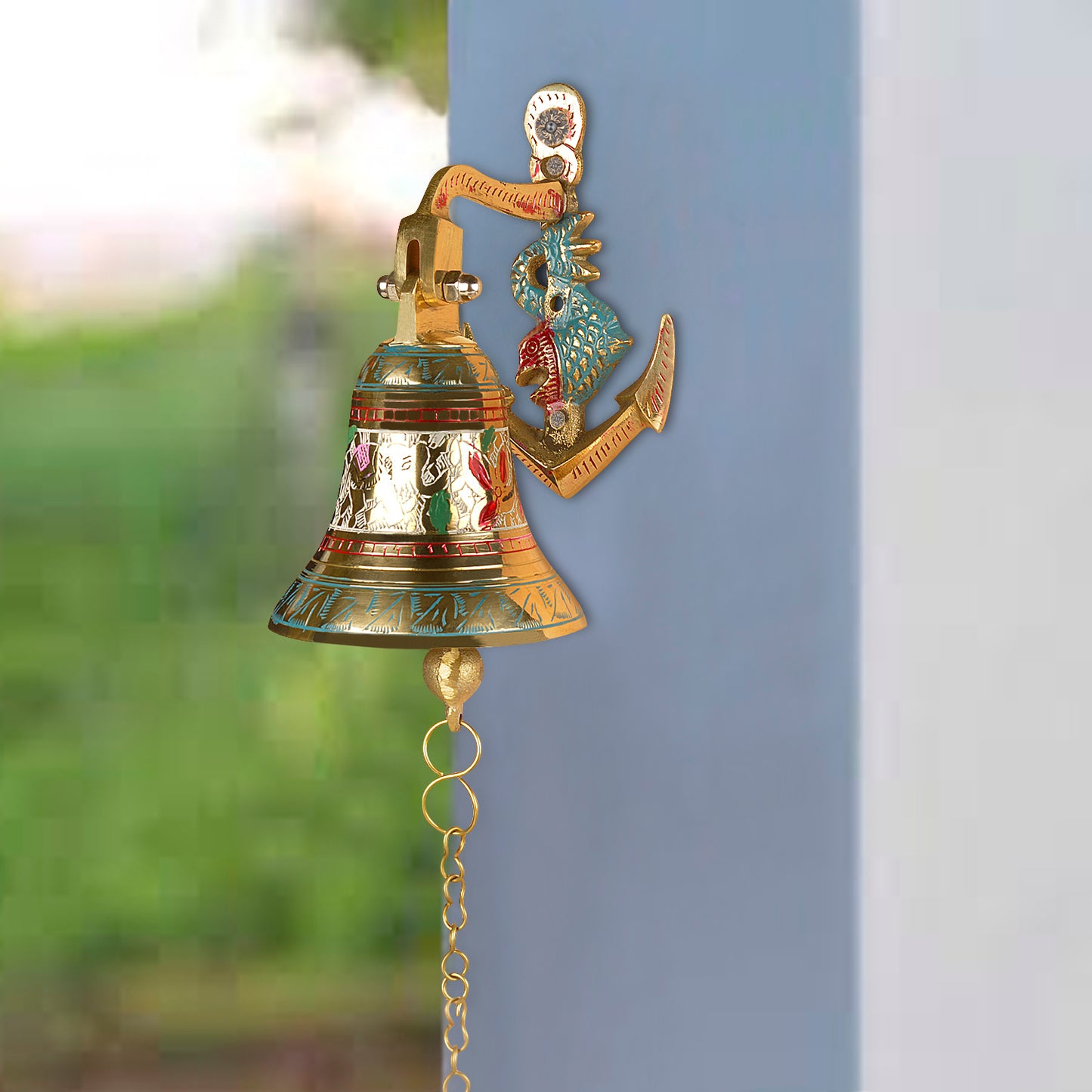 StyleMyway Brass Hanging Door Bell (Diameter – 12.5 cm, Height - 22 cm, 1200 gm) - View 6