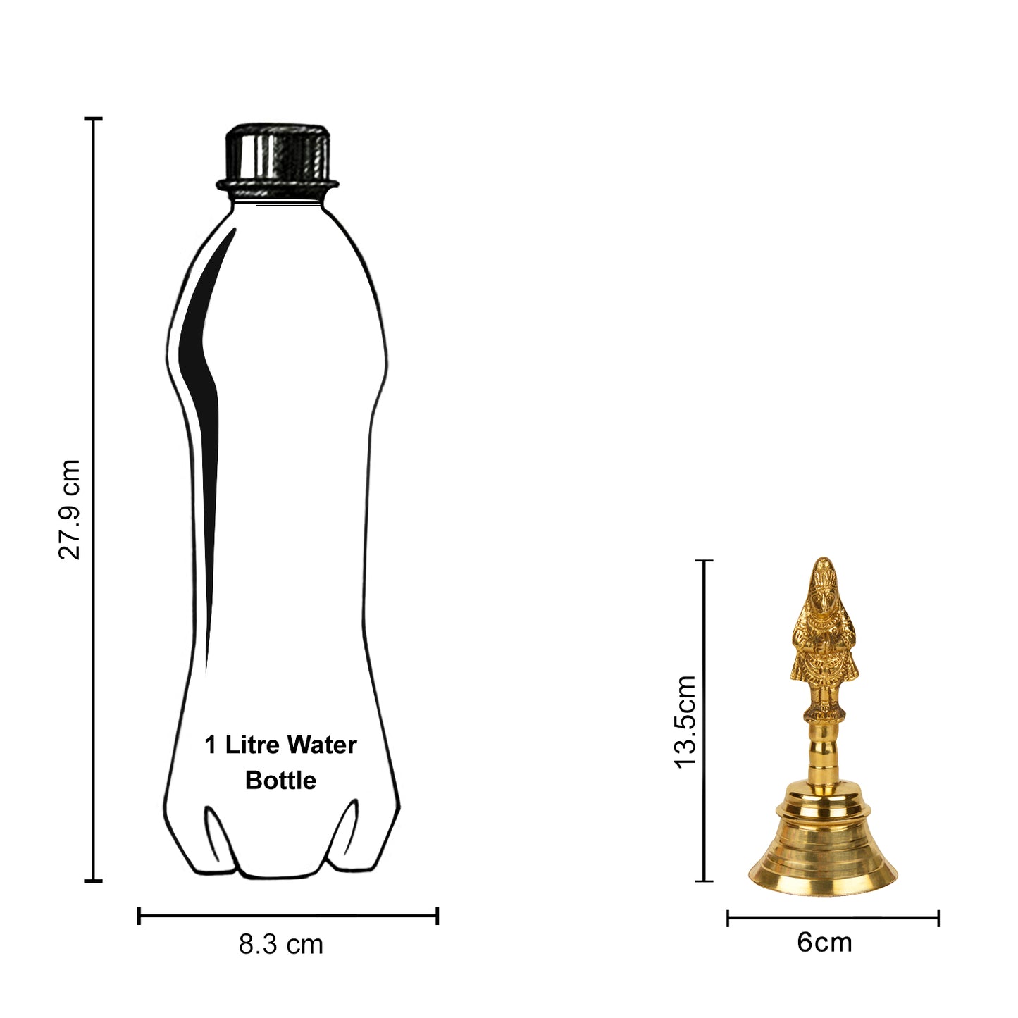 Premium Brass Pooja Bell with Hanuman Handle (13.5 cm, 220 gm) - View 7