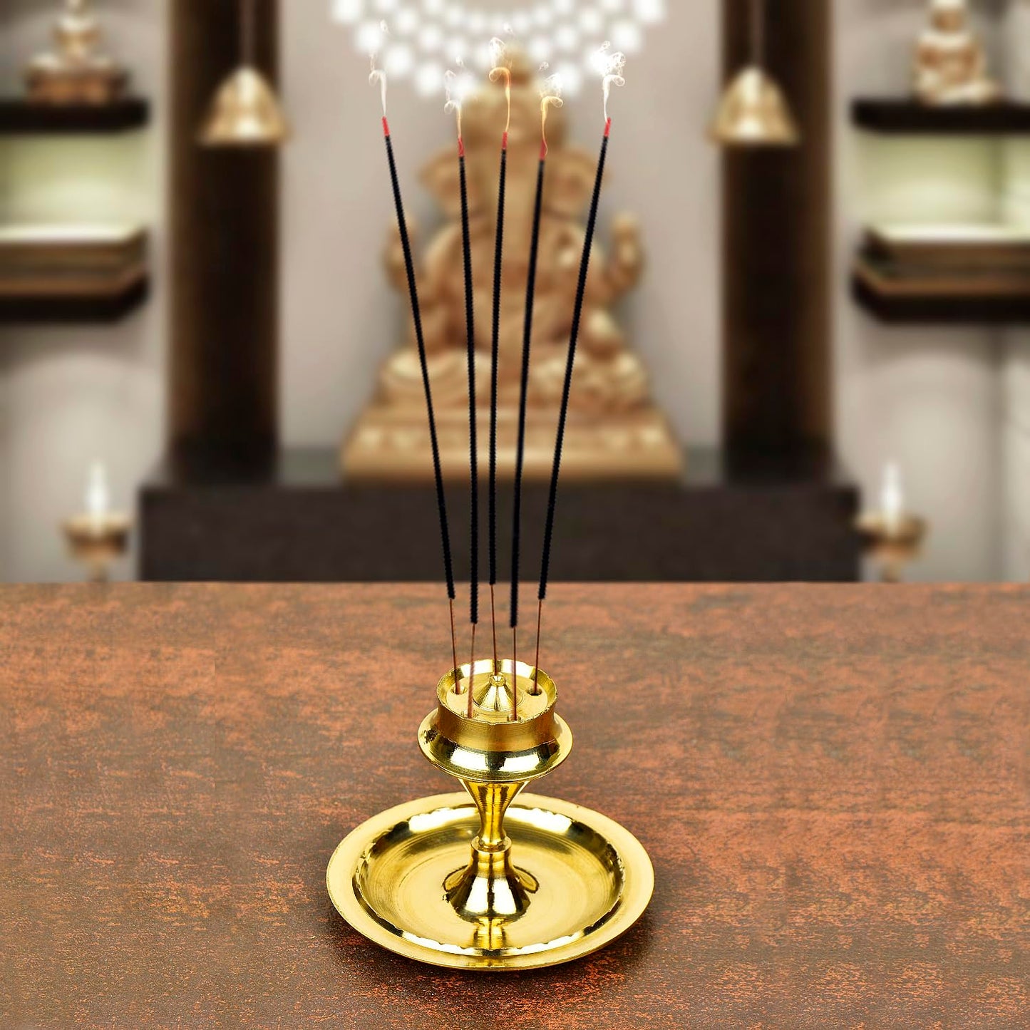 Premium Pure Brass Incense Holder with Ash catcher (Diameter – 6 cm, Weight – 70 gm) - View 5
