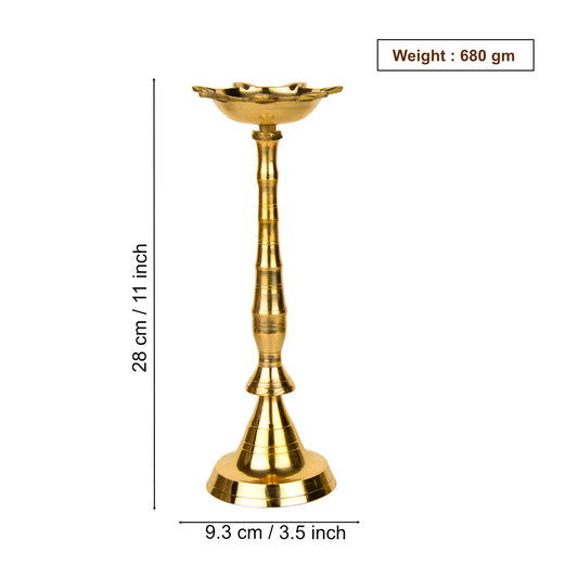 Premium Brass Panchmukhi Standing Diya (Height – 11 Inches, 680 gm) - View 2