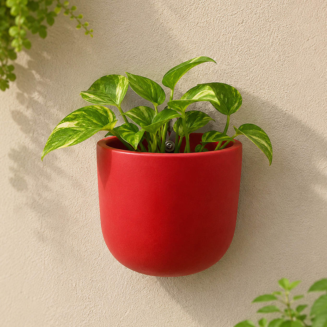 Wall Hanging Handmade Clay Planter for Home Balcony & Garden