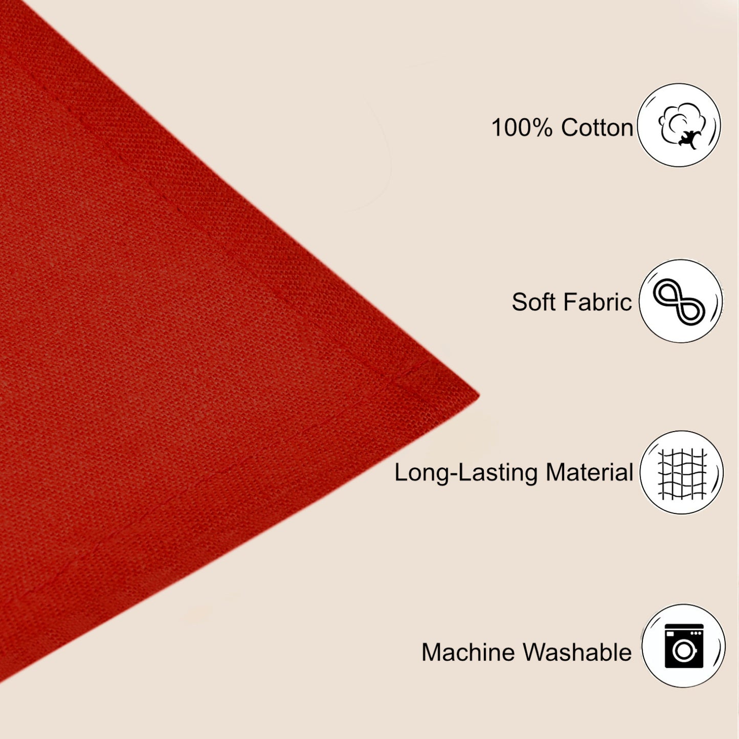 Stylemyway Dining Table Premium Cotton Table Napkin (Set of 6 , L x B – 17 x 17 inch , Maroon) - View 2