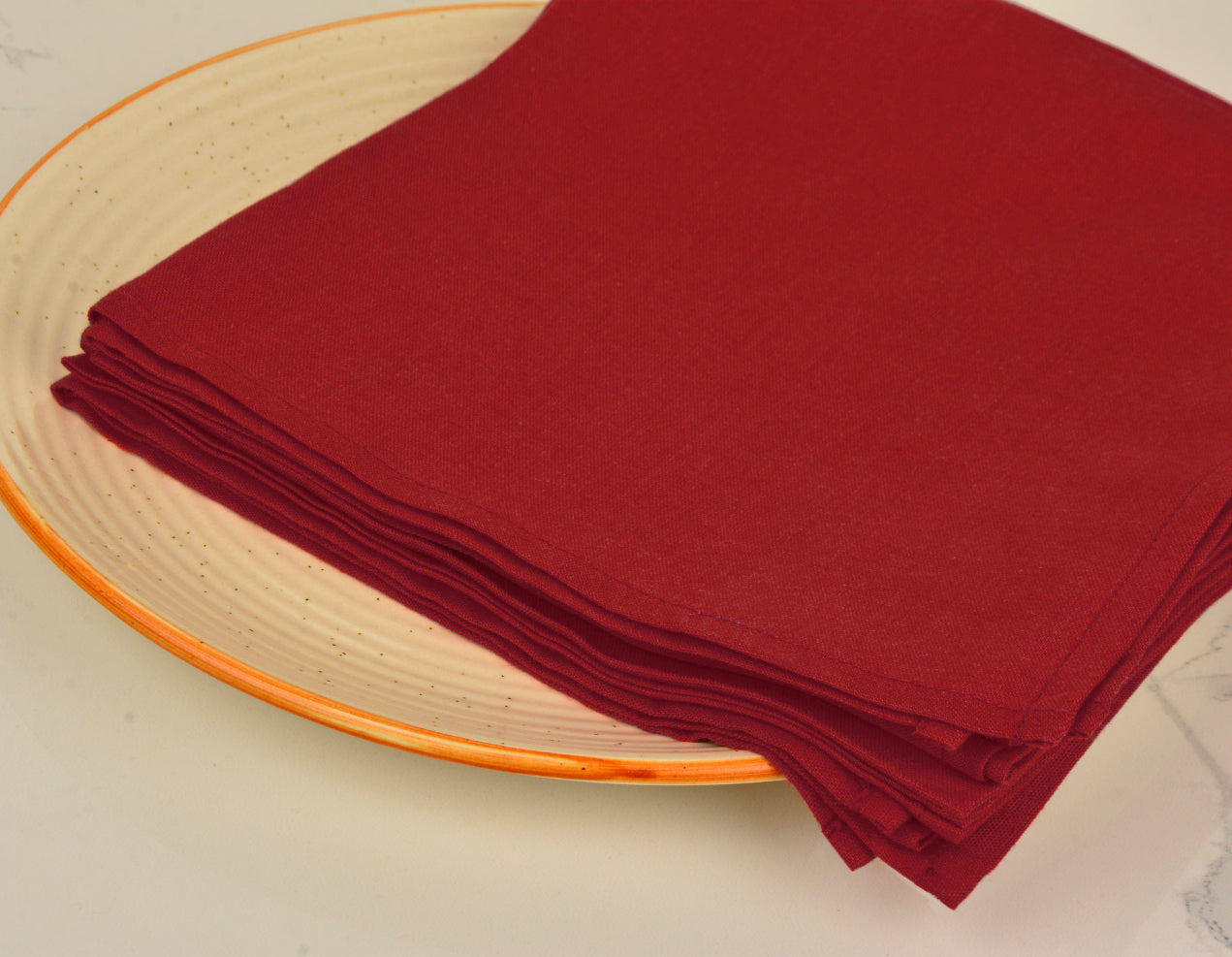 Stylemyway Dining Table Premium Cotton Table Napkin (Set of 6 , L x B – 17 x 17 inch , Maroon) - View 6