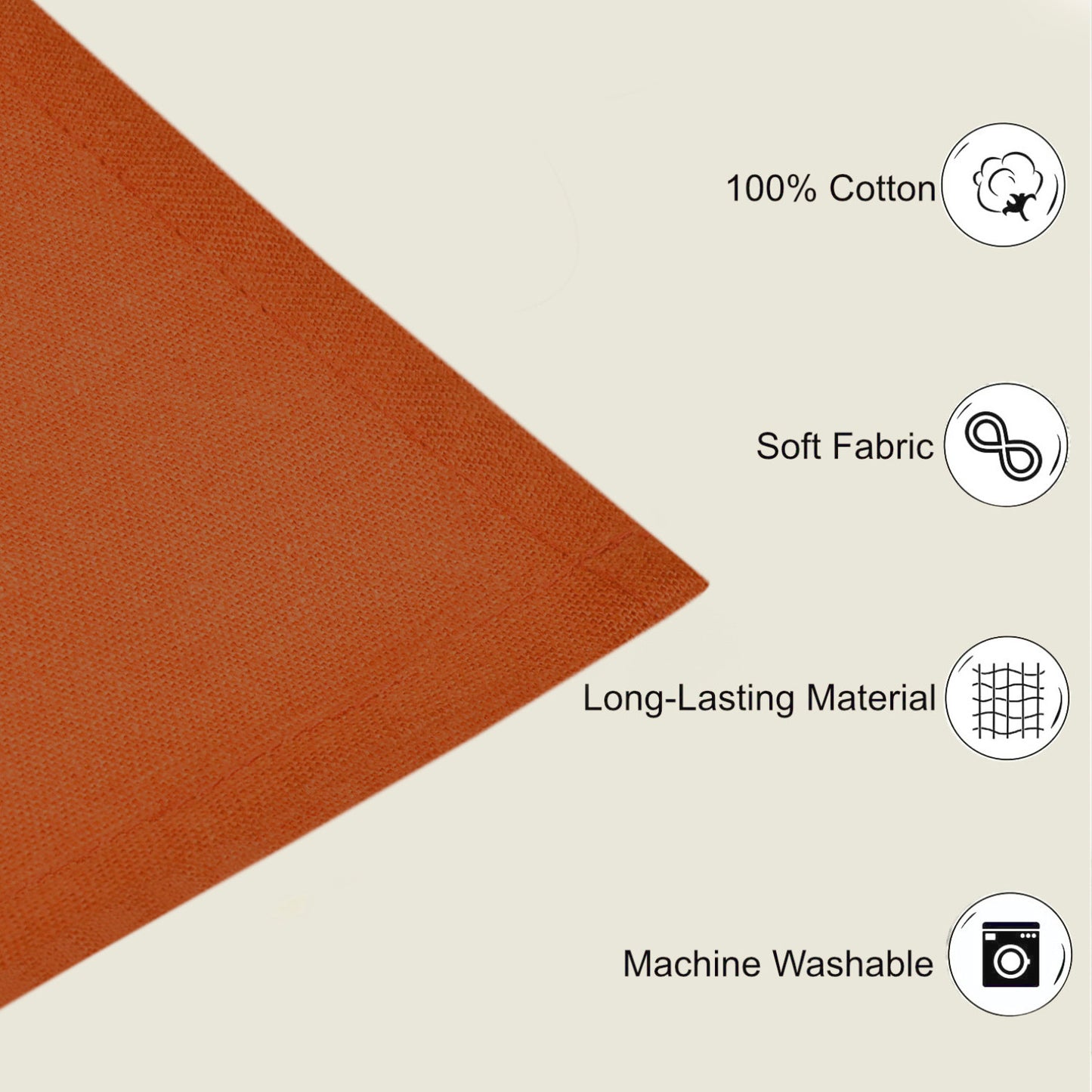 Stylemyway Dining Table Premium Cotton Table Napkin (Set of 6 , L x B – 17 x 17 inch , Brown) - View 2