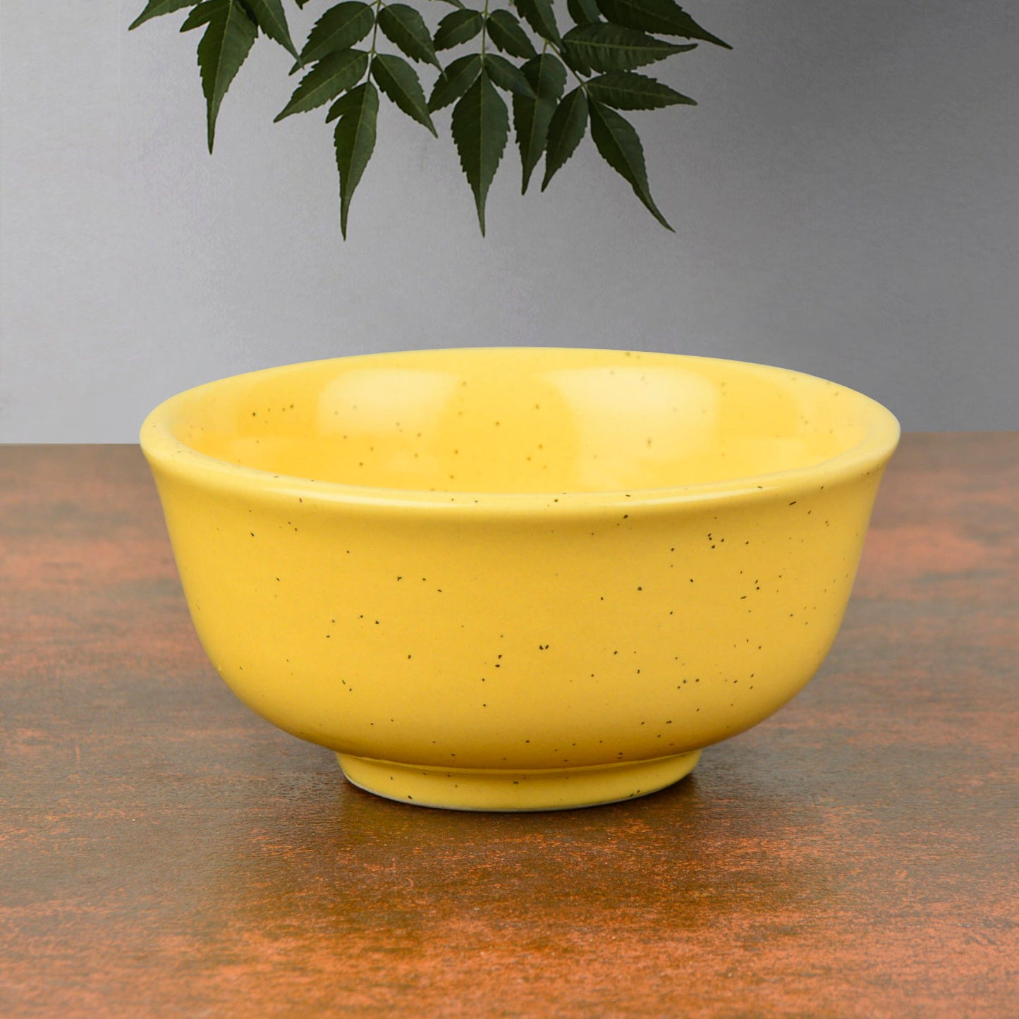 "Golden Glow Collection" Premium Ceramic Dinner Serving Bowls (Set of 4, Yellow , 160 ml) - View 2
