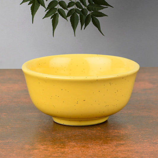 "Golden Glow Collection" Premium Ceramic Dinner Serving Bowls (Set of 4, Yellow , 160 ml) - View 2