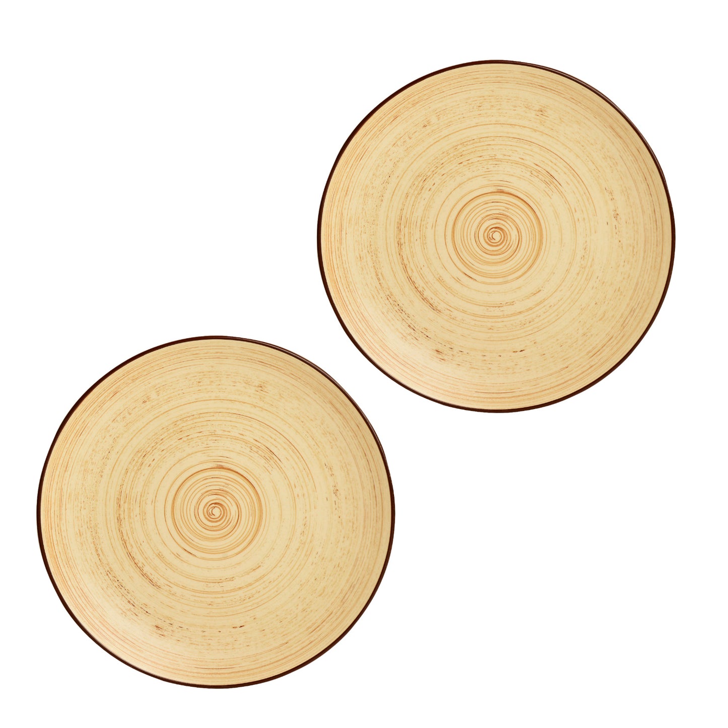 Hand Glazed Ceramic Earthy Swirl Dinner Plates (Brown, Set of 2, 10 inches) - View 6