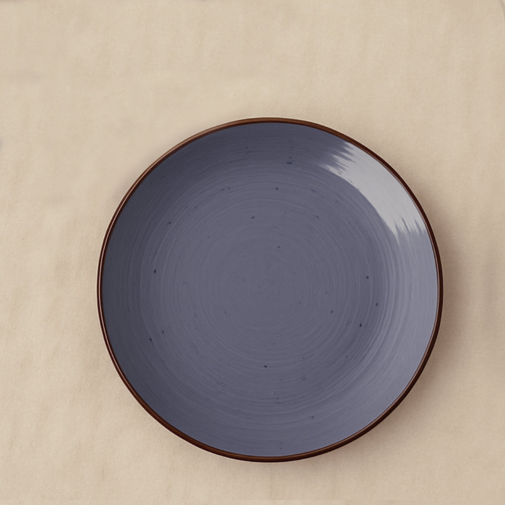 "Midnight Dusk Collection" Ceramic Dinner Plates (Grey Speckle, Set of 2, 10 inches) - View 4