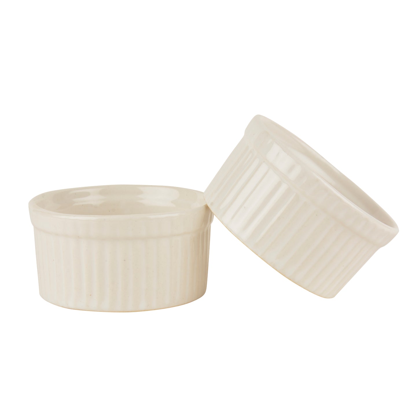 Studio Pottery Ceramic Dessert / Dip Bowls (150 ml each, Set of 2, White) - View 3