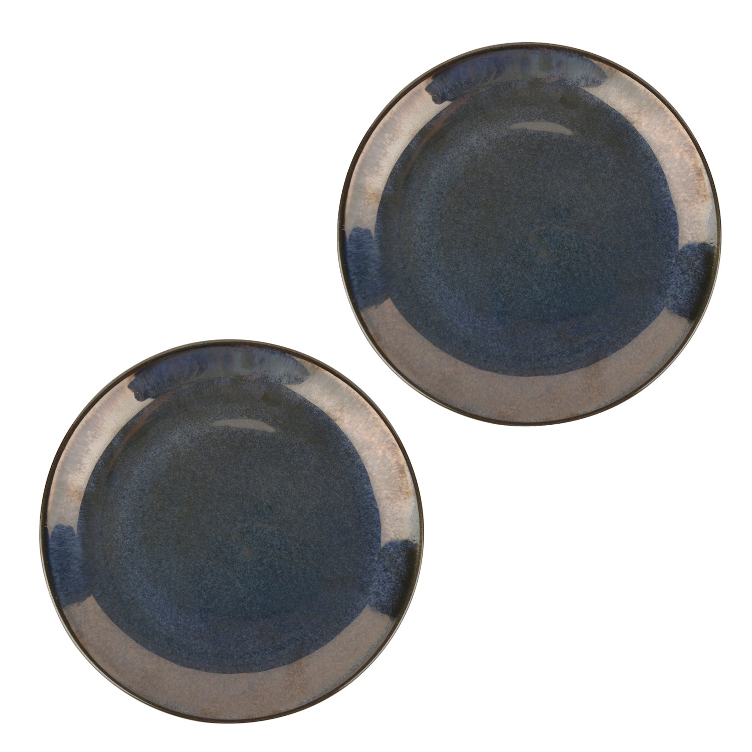“the LUXE” Ceramic Hand Glazed Dinner Serving Plates ( 10 inches, Set of 2, Navy Blue) - View 6