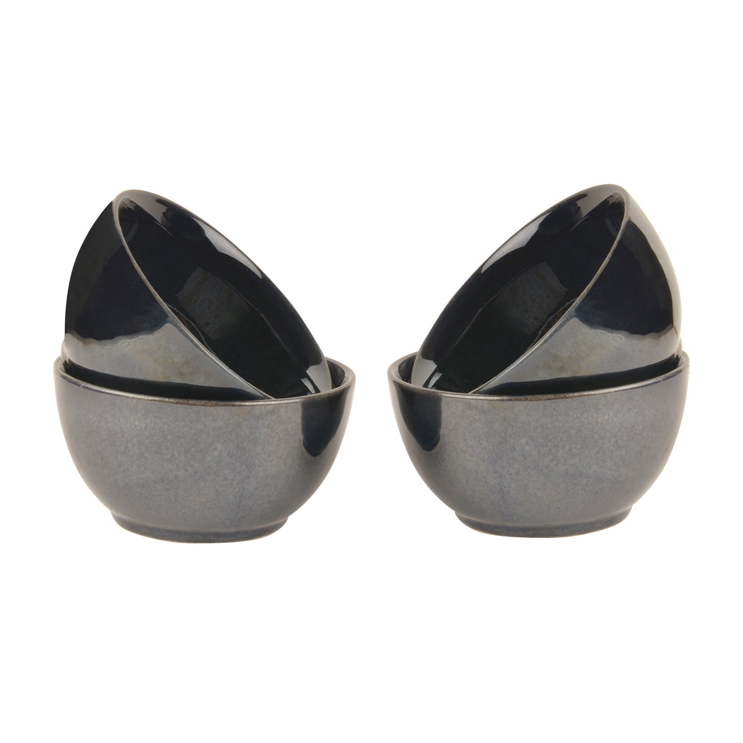 “the LUXE” Ceramic Hand Glazed Dinner Serving Bowls (200 ml , Navy Blue, Set of 4) - View 3