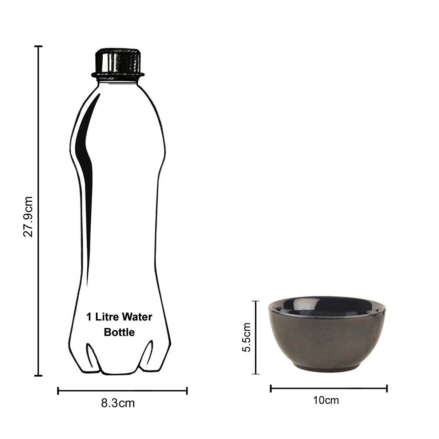 “the LUXE” Ceramic Hand Glazed Dinner Serving Bowls (200 ml , Navy Blue, Set of 4) - View 6