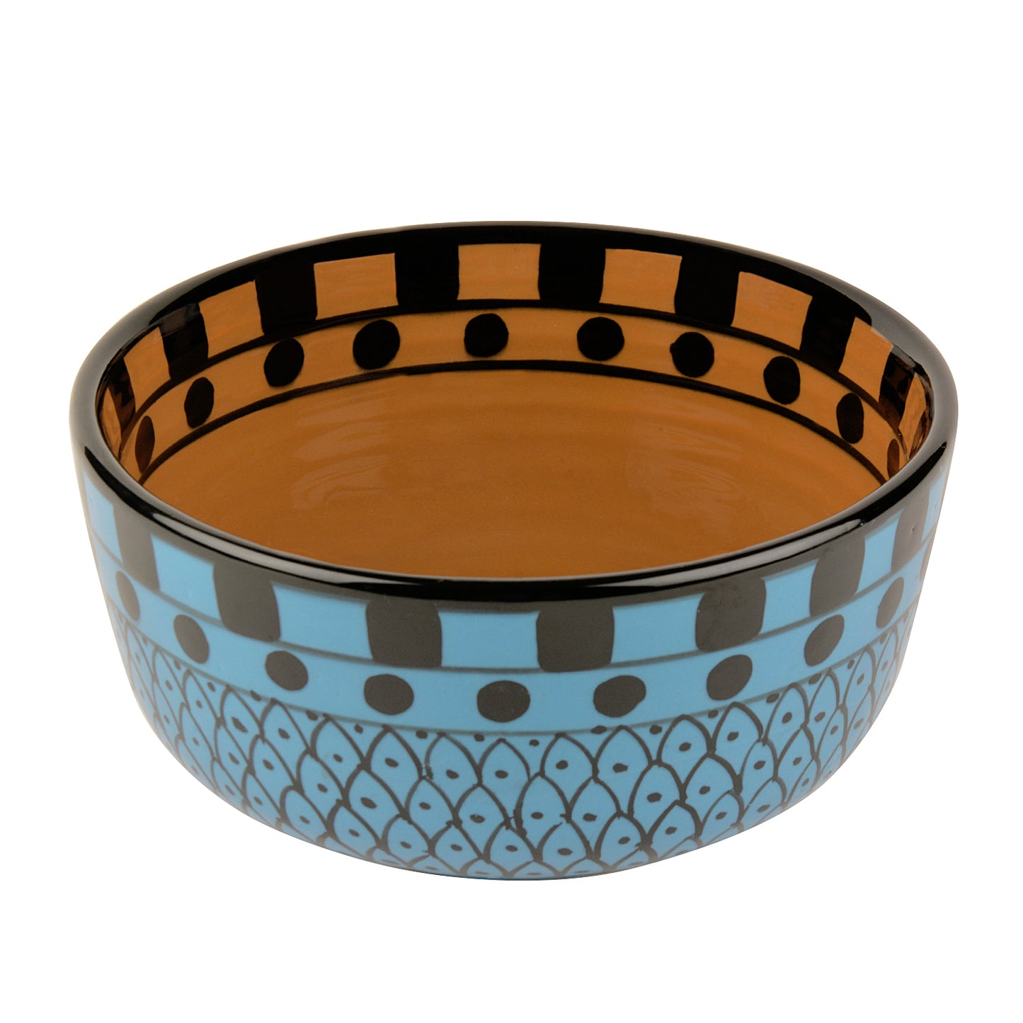 Handpainted Ceramic Serving Bowl (800 ml , Blue) - View 4
