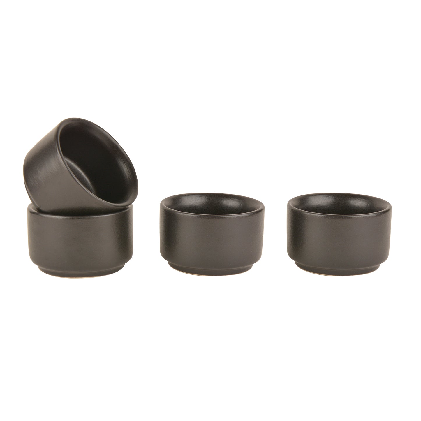 Ceramic Dip Bowls (50 ml , Black , Set of 4) - View 3