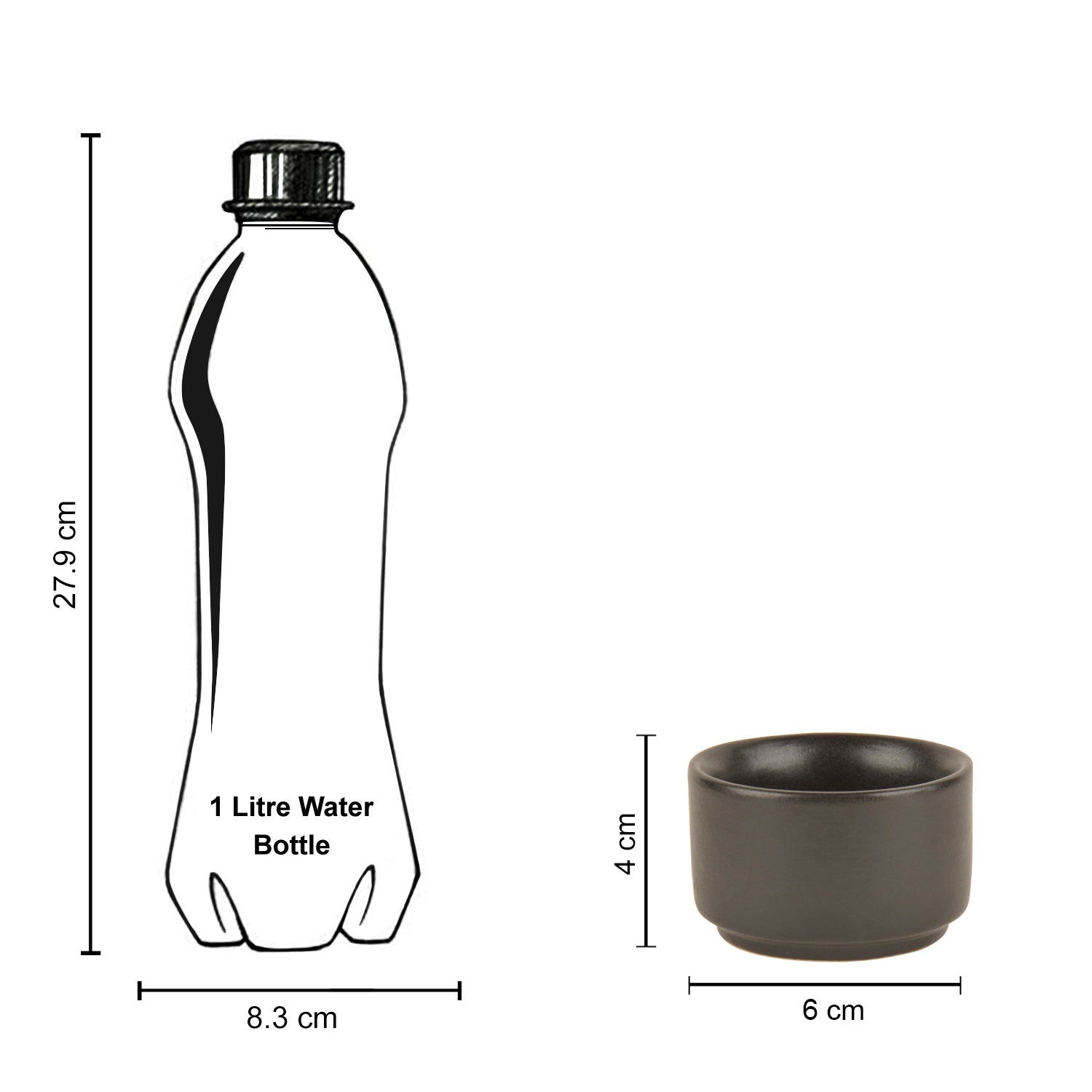 Ceramic Dip Bowls (50 ml , Black , Set of 4) - View 6