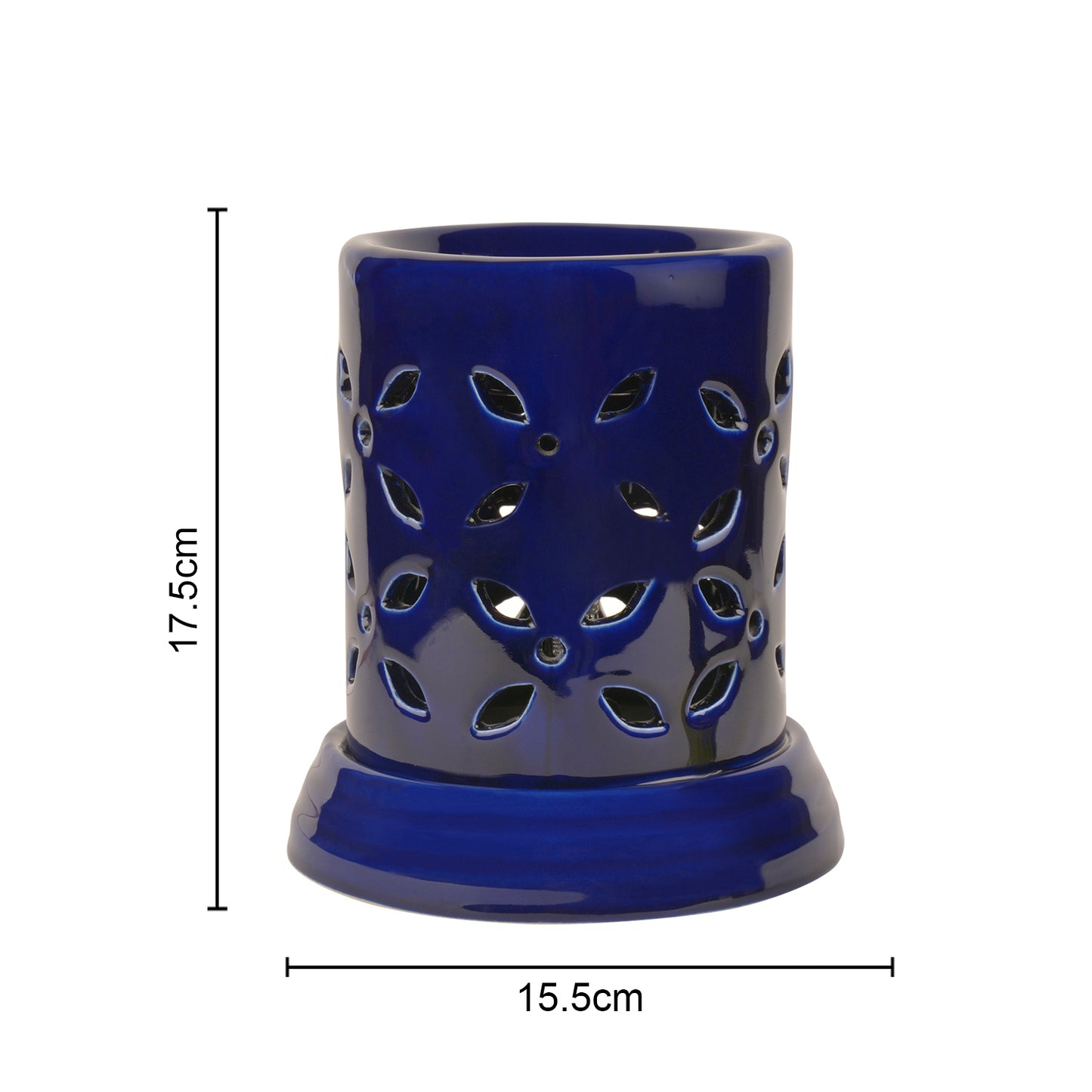 Ceramic Electrical Aroma Diffuser with Essential Oil ( 7 inches , Dark Blue ) - View 4