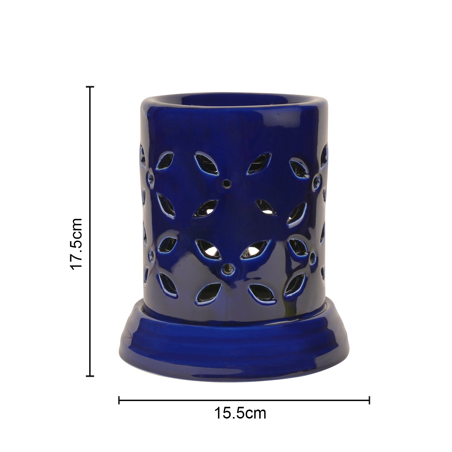 Ceramic Electrical Aroma Diffuser with Essential Oil ( 7 inches , Dark Blue ) - View 4
