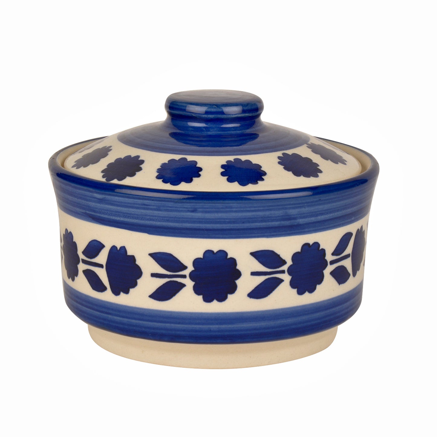 Studio Pottery Handpainted Ceramic Serving Donga with Lid Casserole Set