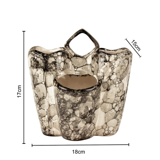 Handpainted Ceramic Kitchen Cutlery Stand (Grey Lustre) - View 2