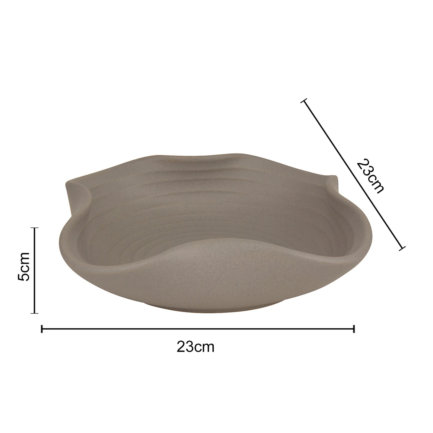 Ceramic Matt Finish Stylish Serving Bowl (22 cm , Grey) - View 2