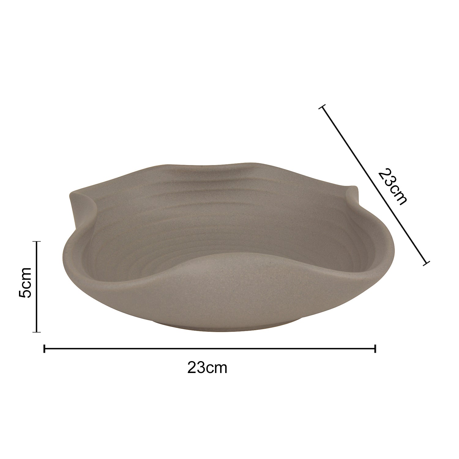 Ceramic Matt Finish Stylish Serving Bowl (22 cm , Grey) - View 2