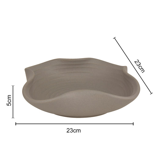 Ceramic Matt Finish Stylish Serving Bowl (22 cm , Grey) - View 2