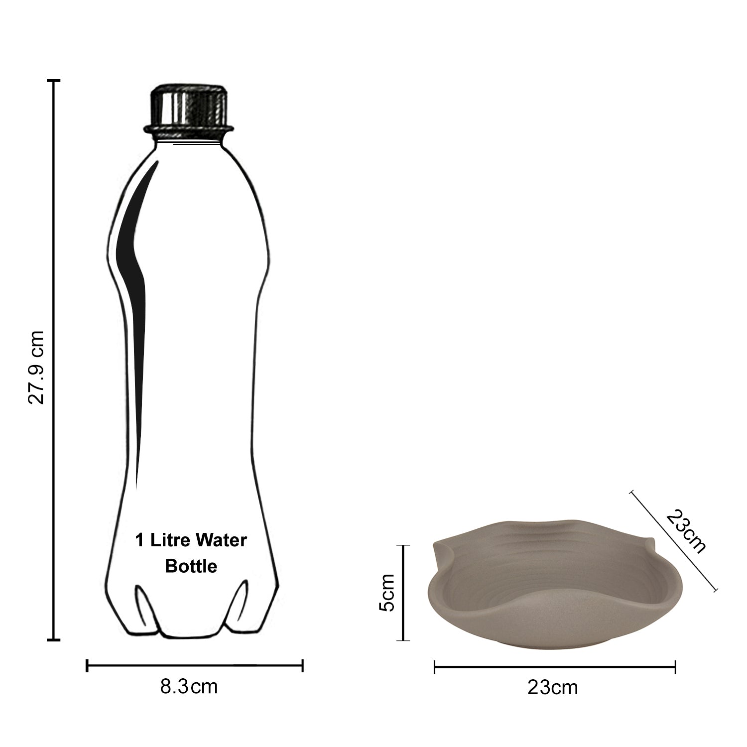 Ceramic Matt Finish Stylish Serving Bowl (22 cm , Grey) - View 6