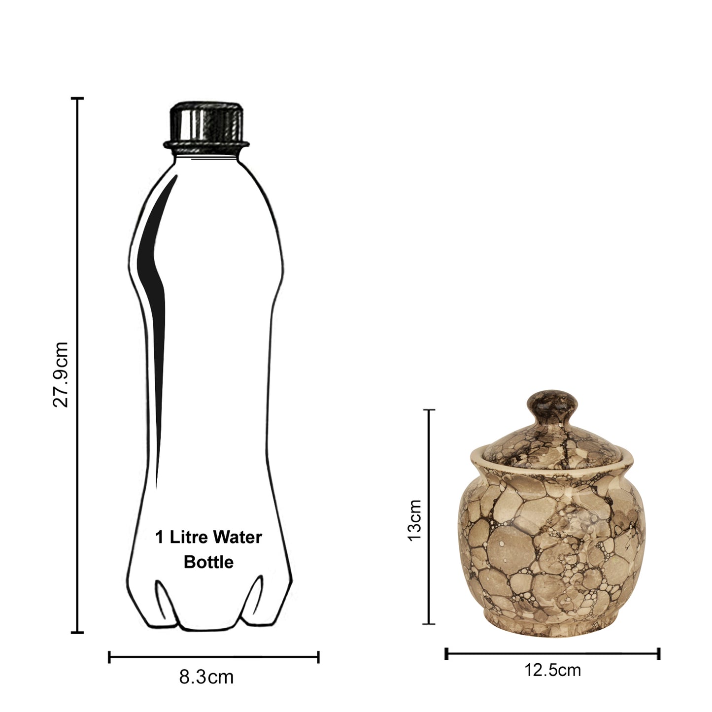 Handpainted Ceramic Jar with Lid (1000 ml, Grey Lustre) - View 6