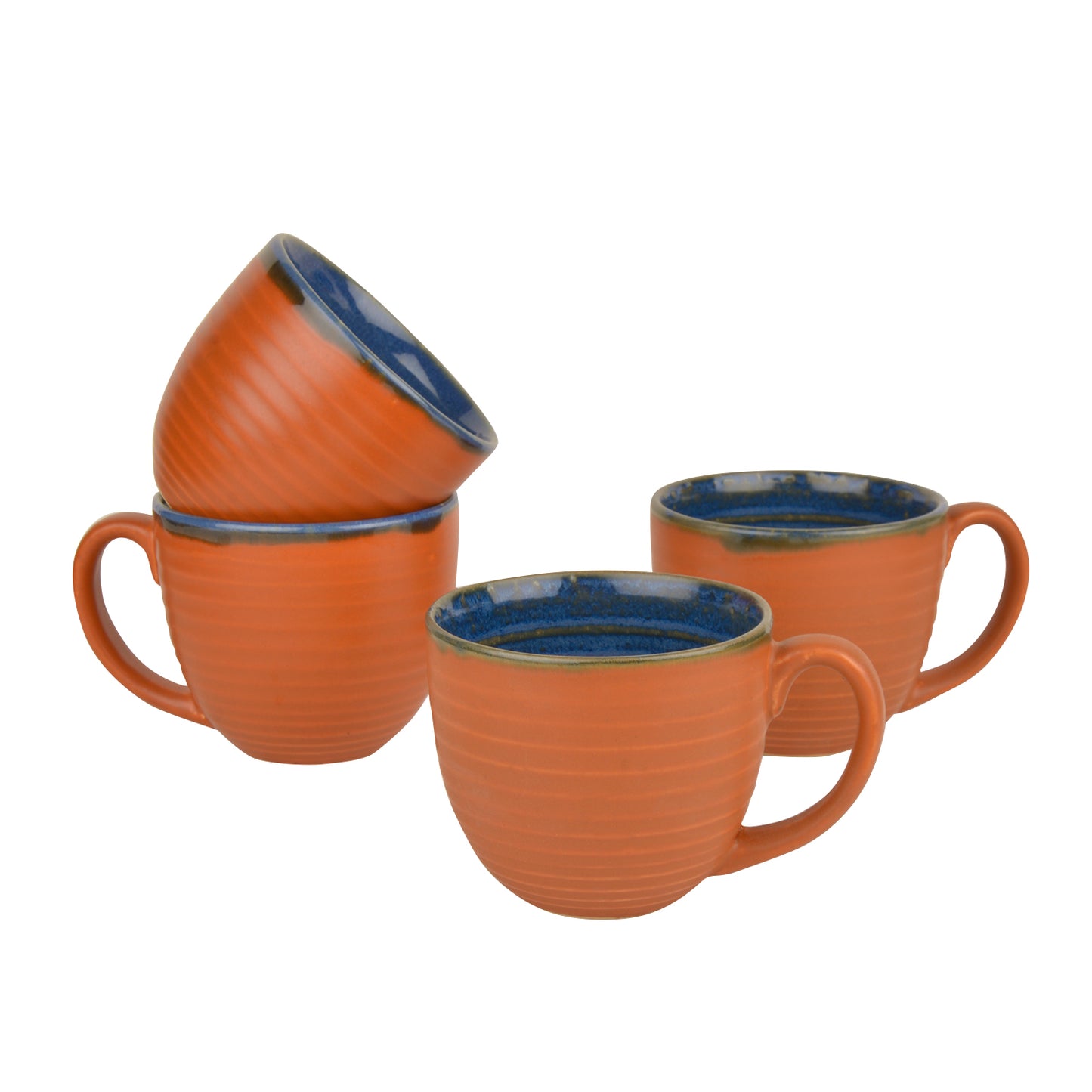 Handcrafted Ceramic Soup Bowls with Handle (350 ml Each, Set of 4, Terracotta) - View 3