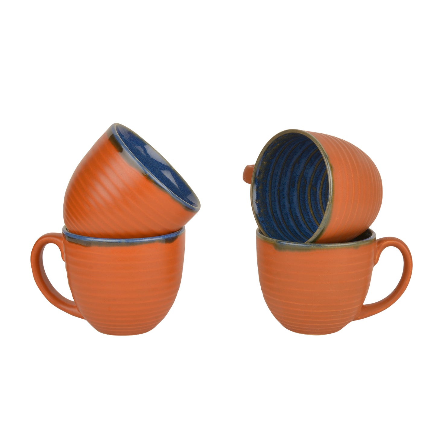 Handcrafted Ceramic Soup Bowls with Handle (350 ml Each, Set of 4, Terracotta) - View 4