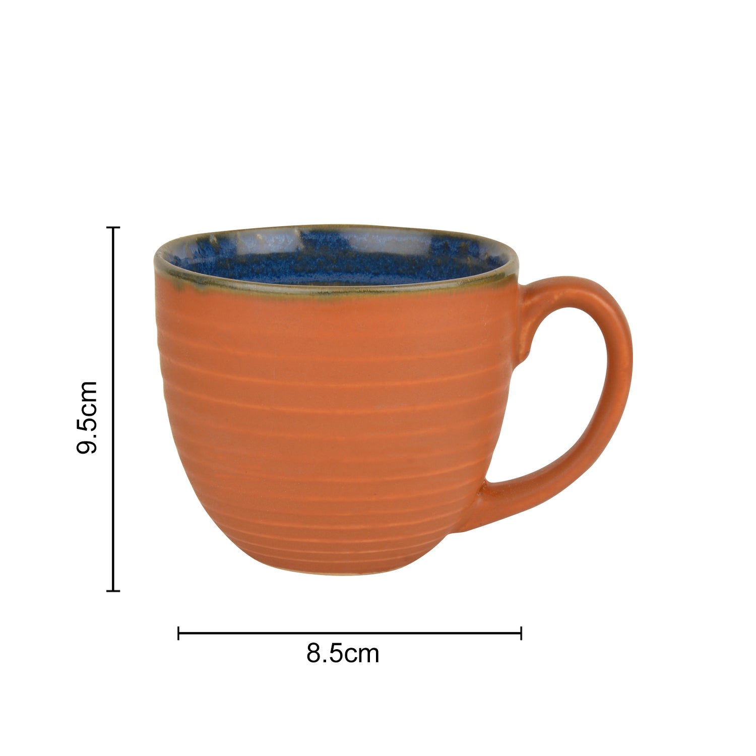 Handcrafted Ceramic Soup Bowls with Handle (350 ml Each, Set of 4, Terracotta) - View 2