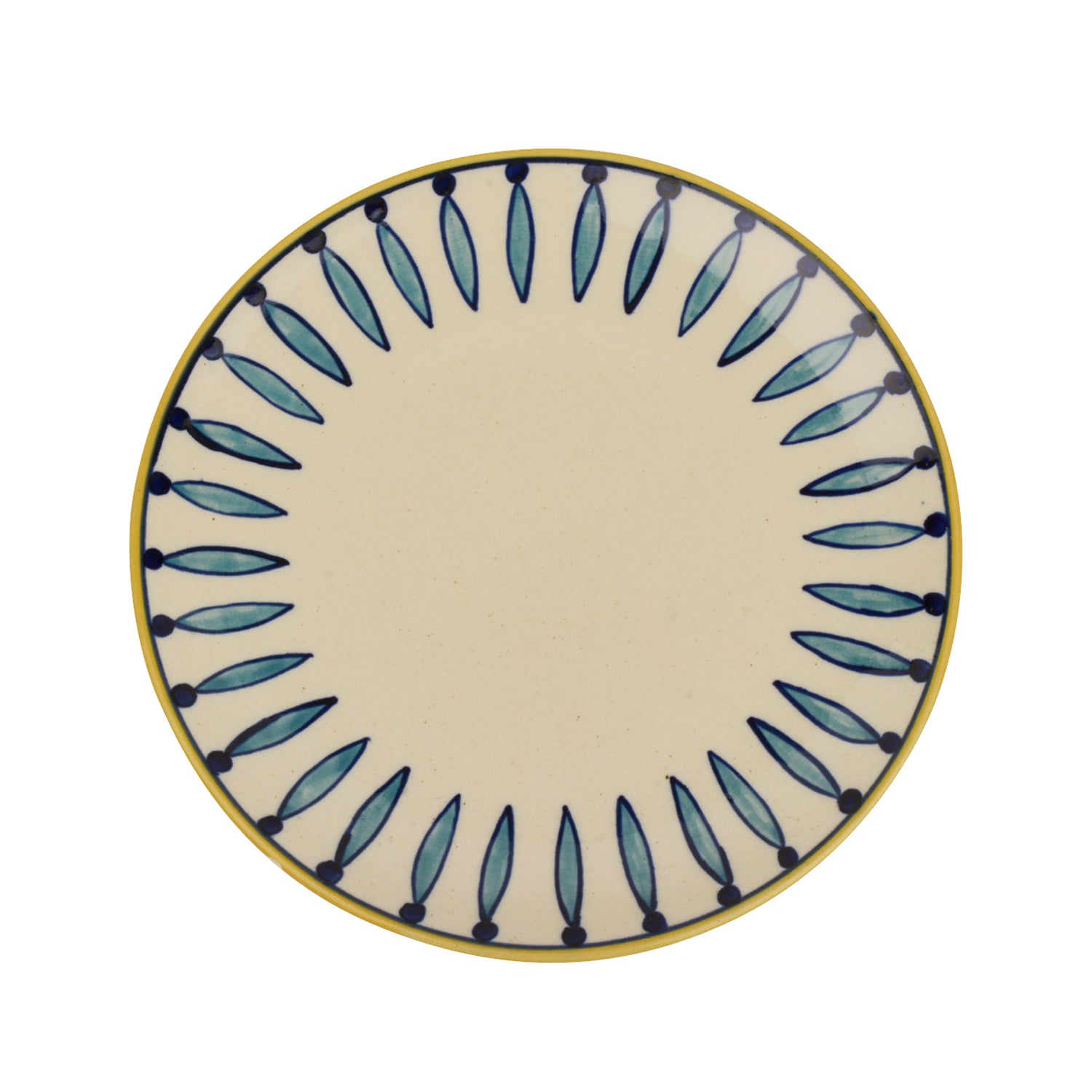 " Kyoto Collection " Handpainted Ceramic Dinner Serving Plates (Set of 2, White and Blue, 10 inches) - View 6