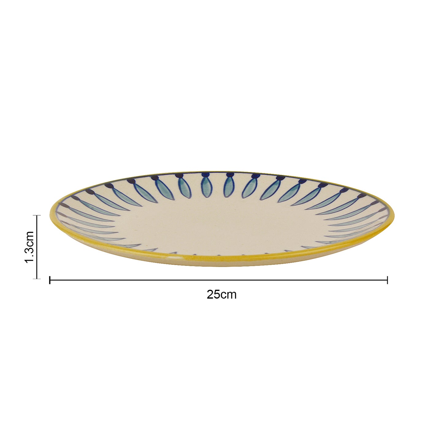 " Kyoto Collection " Handpainted Ceramic Dinner Serving Plates (Set of 2, White and Blue, 10 inches) - View 7