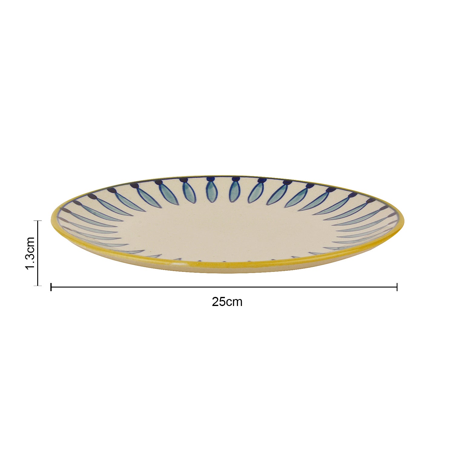 " Kyoto Collection " Handpainted Ceramic Dinner Serving Plates (Set of 2, White and Blue, 10 inches) - View 7