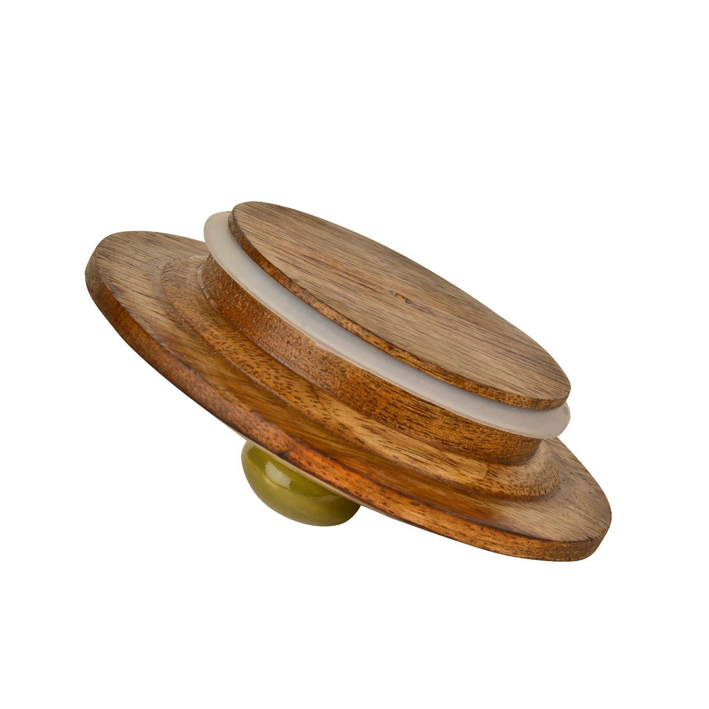 Handpainted Multi Utility Storage Airtight Ceramic Jar with Wooden Lid (1000 ml, White and Multicolor) - View 5