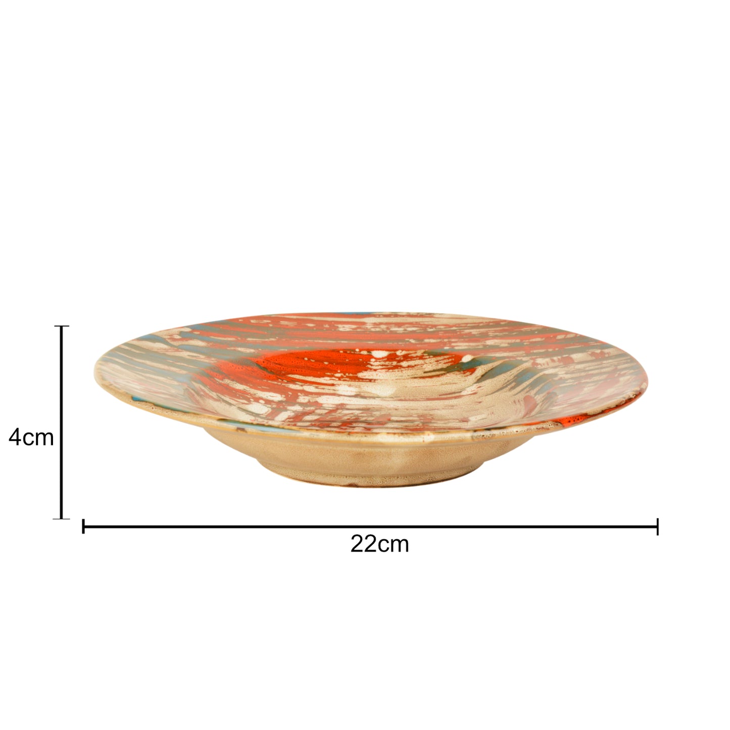 Hand Brush Stroke Ceramic Pasta Serving Plates (9 inches , Set of 2, Multicolor) - View 5