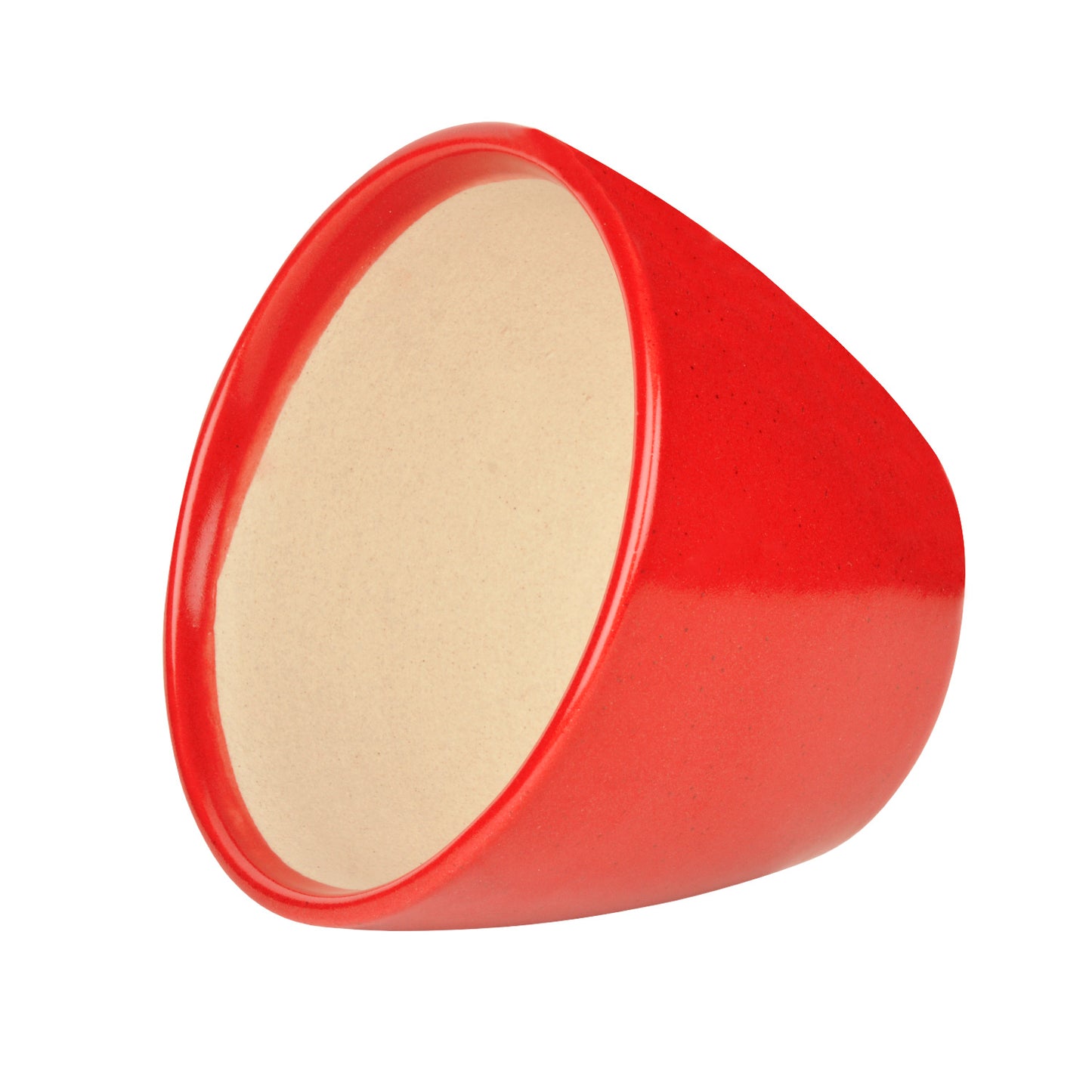 Hand Painted Ceramic Planter Pot (Red, Diameter - 15 cm, Height - 10 cm) - View 4